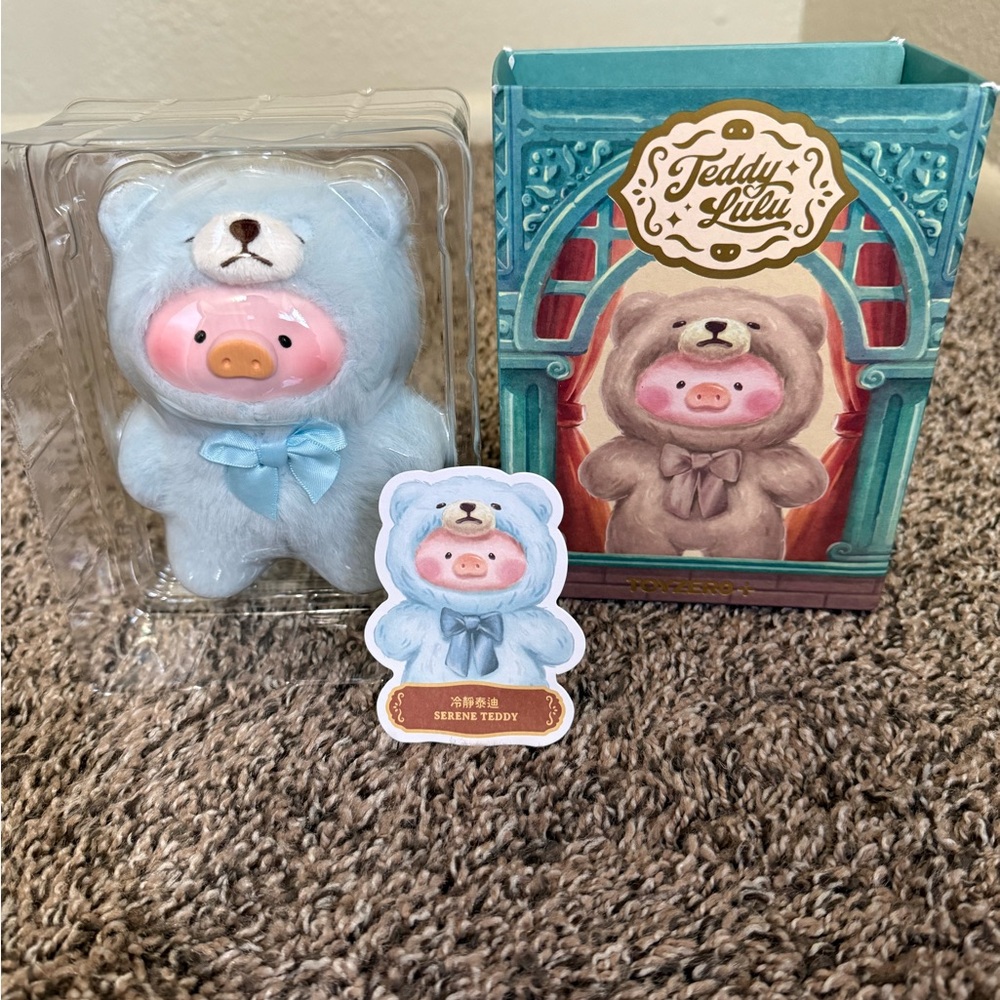 Teddy Lulu Blue Bear Figurine unopened plastic !!!